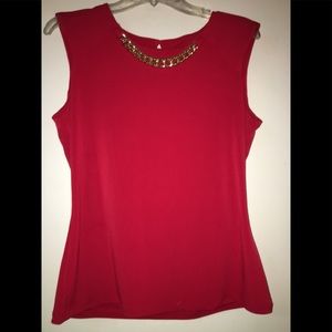 Calvin Klein Red Blouse Sz M